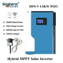 가정용 캠핑용 풍력 발전기 5.5kw 48vdc 220vac 태양 광 하이브리드 인버터 순수 사인파 100a mppt 태양 광 컨트롤러 온-오프 그리드 하이브리드 순수 사인파, mps-v-5500w-와이파이, MPPT 48VDC 100a, 220-240VAC 50hz 60hz