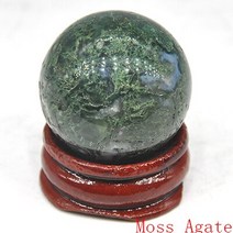 30mm 천연 이끼 마노 Reiki 치유 크리스탈 구체 손 마사지 공 풍수 홈 인테리어 스탠드, 01 Moss Agate_01 1pcs