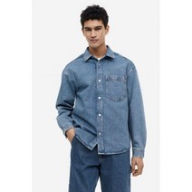 H&M 에이치앤엠 레귤러핏 데님 빅사이즈 오버핏 셔츠 117674