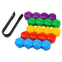 튜익스휠너트 자동차휠너트 20pcs 17mm 19mm 휠 너트 볼트 헤드 커버 캡 보호, 무작위의, 20개