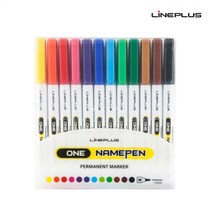 라인플러스 원 네임펜 12색 세트 1.0mm 원네임펜