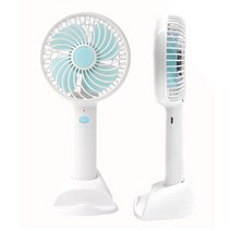 C&J 휴대용 스탠드 쿨 핸디 선풍기 3단 풍속 조절, 화이트