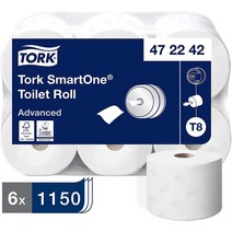 Tork 톡 스마트원 T8 472242 화장지 6롤 (207m), 1개, 6개