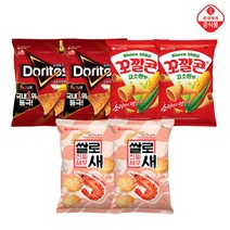 [롯데제과] 봉지과자 6봉 혼합구성(쌀로새/쌀로별/도리토스/꼬깔콘/치토스/오잉꾸잉/에어베이크드), 27.쌀로새*2+치즈*2+꼬깔콘고소*2