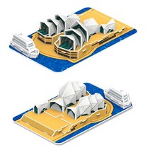 시드니 오페라하우스 입체 종이퍼즐 수준급 아빠취미 단체구입 초등3 아이취향 우드, 상세페이지참조