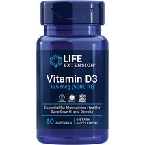 Life Extension 라이프 익스텐션 비타민 D3 125 mcg 5000 IU 60 소프트젤, 60정, 3병