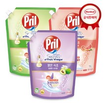 헨켈 주방세제 프릴 맑은 식초 1L 3개, 자몽+라임+리치