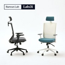바른자세연구소 LAB01 컴퓨터 책상 의자 사무용 사무실 학생 메쉬 공부 의자, 화이트, 모던블랙, 머리세트+나일론다리