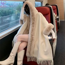 셀럽당 여성용 케이프 코트 울 코트