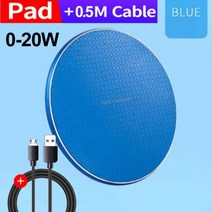 무선 충전기 고속 충전 패드 아이폰 12 11 Xs 맥스 X XR 8 플러스 Ulefone 두지 삼성 노트 9 S10 플러스용 100W, 100W Blue_2