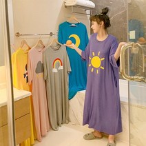 봄 초여름 여름 반팔 원피스 홈웨어 빅사이즈 잠옷 여성잠옷 임부복 등원룩