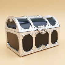 레트로 자개함 골동품 빈티지 보물상자12pcs 사탕 상자 보물 가슴 모양 설탕 컨테이너 홀더 선물 보관 케이, 07 Silver Black_01 7.4x5.2x5cm