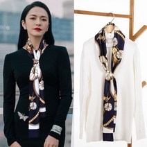 가을스카프 쁘띠 실크 스퀘어 가을 작은 데일리 얇은 스카프 셔츠