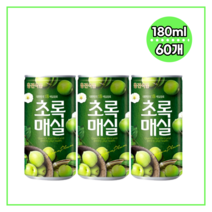 웅진식품 초록매실 180ml 미니 캔 업소용 음료수, 60캔