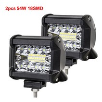 덤프트럭 트럭 중장비 화물차용품 NLpear LED 바 오프로드 스팟 플러드 콤보 라이트 자동차 SUV 4WD 4x4 보트 ATV Barra 헤드라이트 작업등 12V 24V, [05] 2pcs 54W led bar