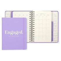 Kate Spade New York 날짜 없는 웨딩 플래너 오거나이저 주간 및 월간 신부 약속 캘린더 북 약혼 퍼플 132937, Engaged Purple