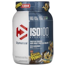 Dymatize Nutrition 다이마타이즈 뉴트리션 100％ 유청 분리 단백질 프로틴 파우더 ISO 100 코코아 725g
