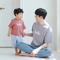 몽피마피 헬로우 반팔 아빠와아기 22B06MK/ 패밀리룩 가족사진의상