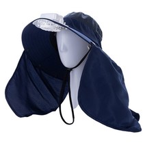 선빛 솔라 팬 선풍기 모자 태양열 충전 낚시 캠핑 등산 골프 휴대용 여름 작업, 라운드 네이비