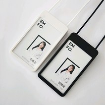 필름 릴케이스 릴홀더 실리콘 목걸이줄 사원증케이스 출입증, 블랙
