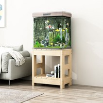 수조관 수조 원목 선반 단단한 소나무 대형어항 조립식 받침대, G. 60x45x70 통나무 색깔