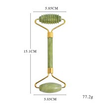 페이스롤러 니들롤러 마사지롤러 천연 옥 마사지 롤러 빗 버섯 머리 뷰티 세트 얼굴 눈 주름 제거 청소 리, 01 Green-A, [01] Green-A