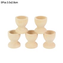 5Pcs 부활절 나무 계란 트레이 컨테이너 탁상 지주 컵 어린이 DIY 홀더 집에 대 한 행복 파티 장식, 01 5pcs small