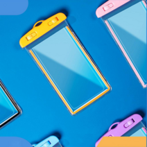 1+1 스마트폰 원터치 방수팩 휴대용 다용도 투명 야광 아이폰 핸드폰 이카 방수케이스 스마트폰 방수봉투 화이트/블랙, 화이트1P+블랙1P