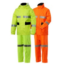 SI-911(당일발송) 제비표우의 고급 투피스 우비 자전거 야외활동 남성고트형 배달퀵우비, SI-911 형광그린, S(90)