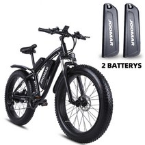 장거리 전기자전거 가성비 전동바이크 충전 탈부착 배터리 joomar electric bike 1000w 48v motor 4.0 fat 타이어 산악 비치 스노우 남성용 272, 블랙 2 배터리, 협력사