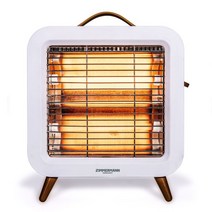 짐머만 뉴트로 탁상용 전기 히터 400W 원적외선 석영관 이동용 손잡이 이중 발열관 스토브 443WT 메트로 무취 무소음 친환경 난방