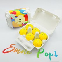스마일 팝 ver.1 계란골프공 6구 2피스 무광 비비드 컬러볼 골프공 인쇄 선물, 분홍(PINK)