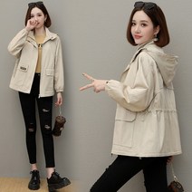 봄가을 패션 파스텔톤 편안한 후드 디자인 숏 코트 숏 후드