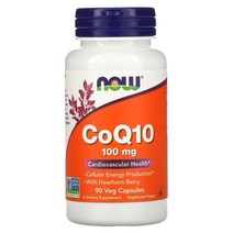NOW Foods CoQ10 with Hawthorn Berry 100 mg 90 Veg 캡슐, 180 Count