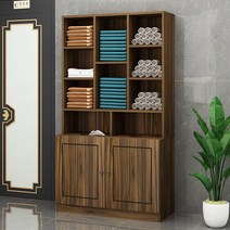 미용실 수건장 수건 보관함 원목 캐비닛 이발소 타올 헤어샵 바버샵 키큰 수납장 요가 헬스장, 8칸 수건 캐비닛 호두나무컬러