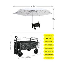 정원카트 편리한 편안한 안정적인 정원 드라이브 별빛스토어 Mainiu 캠핑 카트 캠프 트레일러 접이식 야외 파라솔 접이식 캐노피 정원 우산, 중형 캠핑카(테이블보드 포함)   캠핑카 캐노피