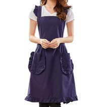 G.Y 러블리 프릴 롱 앞치마, 4. navy, 1개