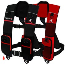 XL(대) 어웨이브 2포켓 자동팽창식 구명조끼 KC 바다 선상 낚시 갯바위 포켓 성인 배 구명복, XL, 블랙