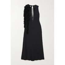 [정품] DRIES VAN NOTEN 드리스반노튼 러플 오픈 백 크레이프 미디 드레스 [관부과세포함]
