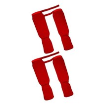 2 쌍 여성 신 Instep 경비원 훈련 다리 패드 캐주얼 천 복싱 MMA 빨, 레드 M과 S, 폴리에스테르