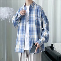 어리플 남성 가을 데일리 체크 셔츠