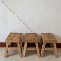 고재 스툴 느릅나무 원목 원형 사각 낮은의자 스툴 작은 벤치 의자, 사각 스툴