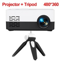 미니 빔프로젝터 캠핑 휴대용 salange j15 pro 프로젝터 led 빔 홈 시어터, 흰색 추가 삼각대, 우리 플러그