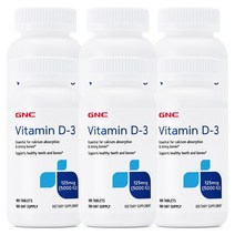 GNC 비타민D3 5000IU 180정 x 6 (총6개)
