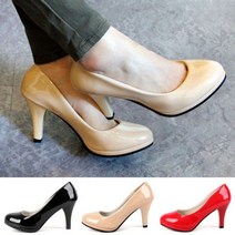 펌프스 에나멜 여성구두 8.5cm P216