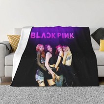 코너 스윙 패브릭소파 소파 블랙 핑크 패션 소녀 그룹 던져 담요 개인 3D 인쇄 부드러운 팬 소파 침대 침대, 01 Black_02 150x125cm 60x50in