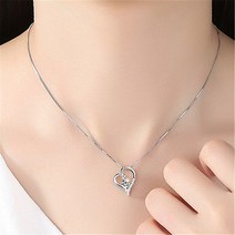 첫눈에 반하다 펜던트 은도금 복숭아 하트 펜던트 목걸이2pcs