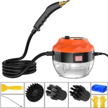 스팀 청소기 물걸레 유선 무선 습식 카페트 이불 휴대용 고온 900ml1l 물 탱크, 오렌지 1리터, 220v