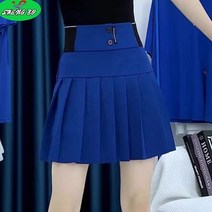 SHENGBO투버튼 허리 밴딩 여성 골프 주름 스커트 가을 골프웨어 플리츠 치마 큐롯 치마바지 라운딩 필드룩+NO.004LH908