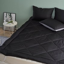 여름 풍기인견 침대 패드 고정밴드 도툼한 양면 인견 + 순면 이불패드 토퍼형 포라, 블랙